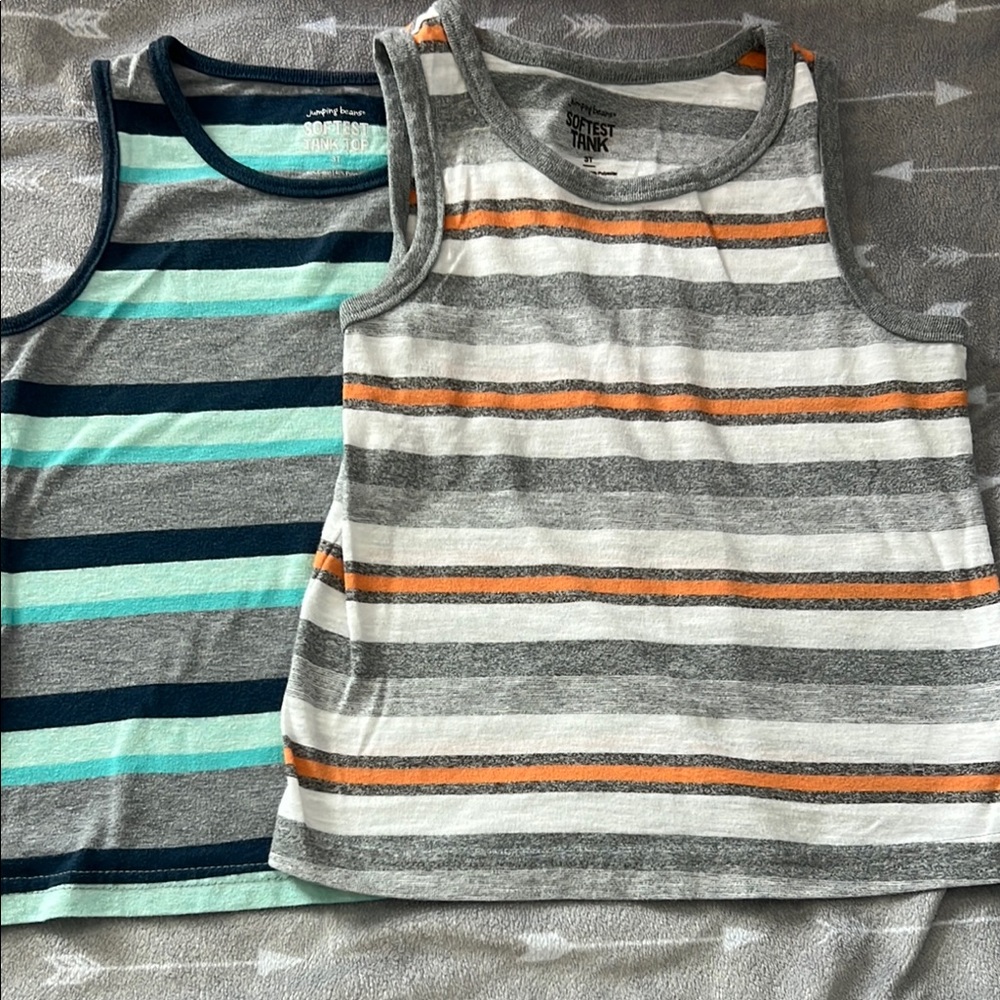 Jumping Beans Gray and Blue Tank Tops